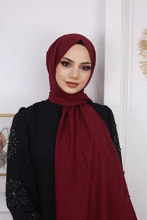 شال زرشکی زنانه پنبه ای Trablus - کد 863808477
