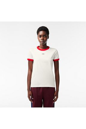 تیشرت سفید زنانه اسلیم فیت Lacoste - کد 777957085