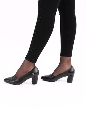 کفش پاشنه بلند کلاسیک مشکی زنانه چرم مصنوعی Dgn - کد 6002758