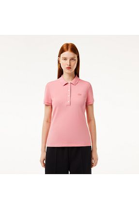 پولوشرت صورتی زنانه پنبه ای Lacoste - کد 809719168