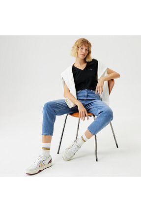 تیشرت مشکی زنانه اسلیم فیت Lacoste - کد 4932249