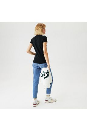 تیشرت مشکی زنانه اسلیم فیت Lacoste - کد 4932249