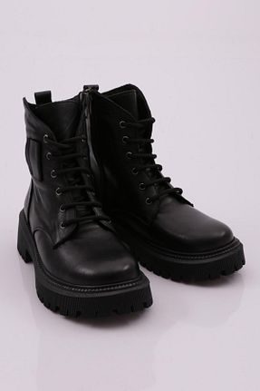 بوت / نیم بوت مشکی زنانه چرم خالص Dgn - کد 800212583