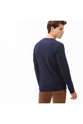 سوئیشرت سرمه ای مردانه ساده Lacoste - کد 31341225