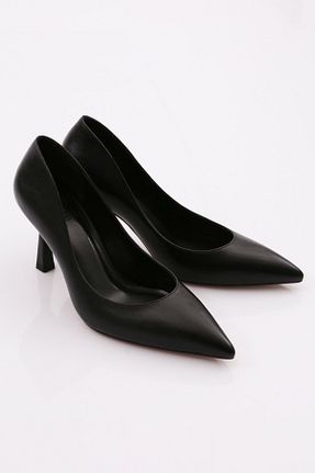 کفش پاشنه بلند کلاسیک مشکی زنانه چرم مصنوعی Dgn - کد 768298868