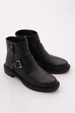بوت / نیم بوت مشکی زنانه چرم خالص Dgn - کد 781227558