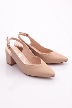 کفش پاشنه بلند کلاسیک بژ زنانه چرم مصنوعی Dgn - کد 773129082