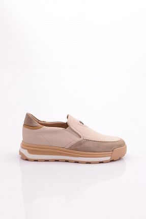 کفش کژوال بژ مردانه چرم خالص Dgn - کد 782485592