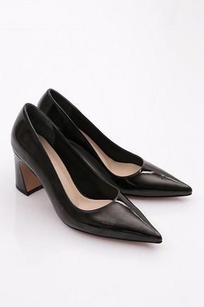 کفش پاشنه بلند کلاسیک مشکی زنانه چرم لاکی Dgn - کد 851707123