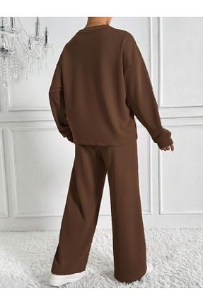 ست بالاتنه و پائین تنه قهوه ای زنانه بافت MANCY - کد 895639741