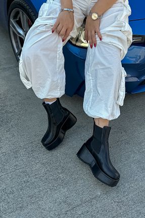 بوت / نیم بوت مشکی زنانه پارچه ای SHOEBELLAS - کد 863927002
