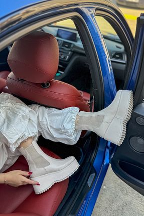 بوت / نیم بوت بژ زنانه چرم مصنوعی SHOEBELLAS - کد 863927105