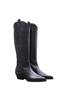 چکمه مشکی زنانه چرم خالص KARVENSHOES - کد 863944978