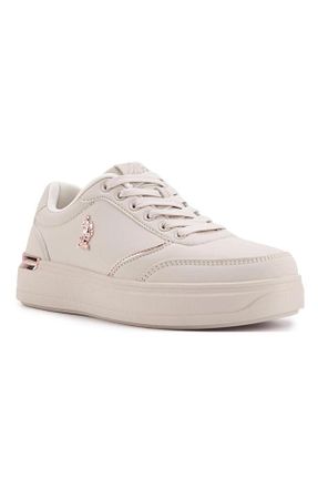 کفش اسنیکر بژ زنانه بند دار U.S. Polo Assn. - کد 791200268