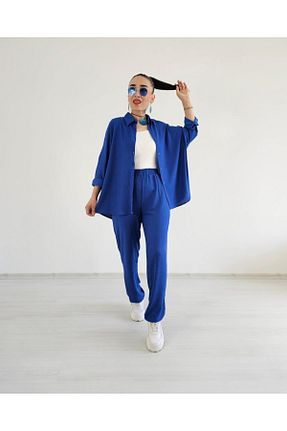 ست گرمکن آبی زنانه پنبه ای 6 butik altı üstü butik - کد 863947304