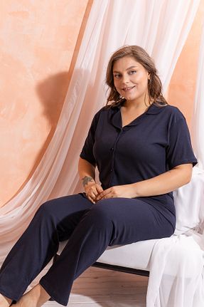 ست لباس راحتی سرمه ای زنانه ساده Nisanca - کد 826537226