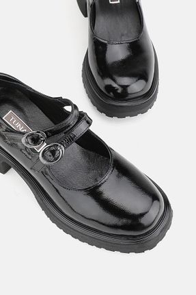کفش کژوال مشکی زنانه چرم خالص TUNAELLİ - کد 864014640