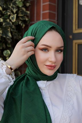 شال سبز زنانه پنبه پلی استر QASSA SHAL - کد 864028890