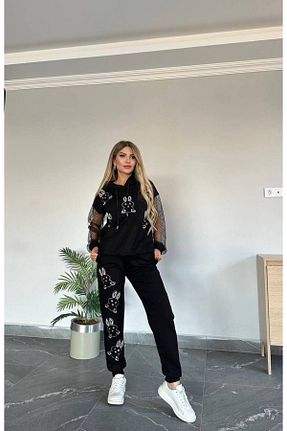 ست گرمکن مشکی زنانه پاچه کش دار Bella Belluci - کد 864083501