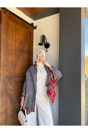 پانچو قرمز زنانه Gizli PANO - کد 864084601