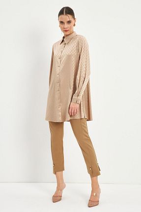 پیراهن بژ زنانه رگولار Zühre - کد 864091178
