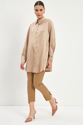 پیراهن بژ زنانه رگولار Zühre - کد 864091178
