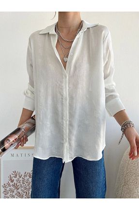 پیراهن سفید زنانه اورسایز Ecenin Favorileri - کد 825598101