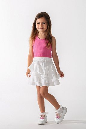 دامن سفید بچه گانه الیاف Fashion