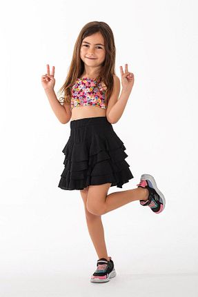 دامن مشکی بچه گانه الیاف Fashion