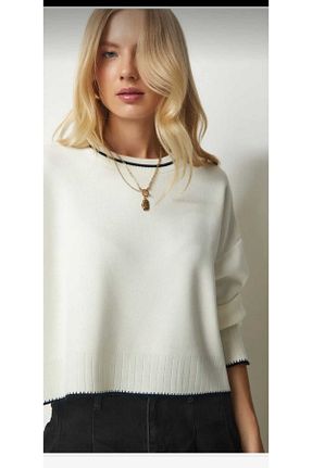 پلیور سفید زنانه ساده MODASPARK - کد 864156639