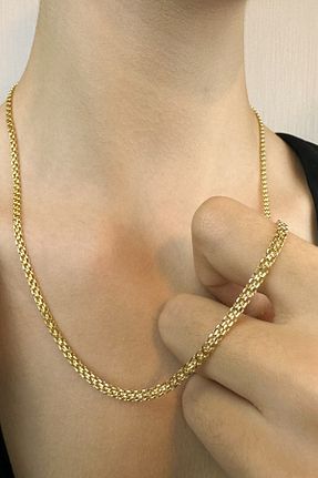 گردنبند طلا زرد مردانه 14 عیار KRAFTIVA JEWELRY - کد 863816821