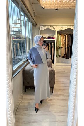 دامن طوسی زنانه تریکو Invee - کد 864164167