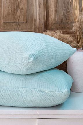 روکش بالش فیروزه ای پنبه Meet MyNatural - کد 864188644