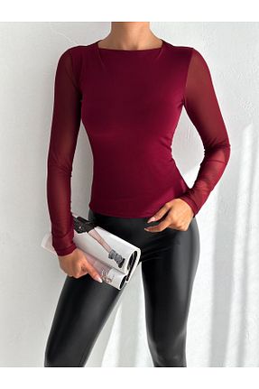 بلوز زرشکی زنانه ساده MODA - کد 868689997