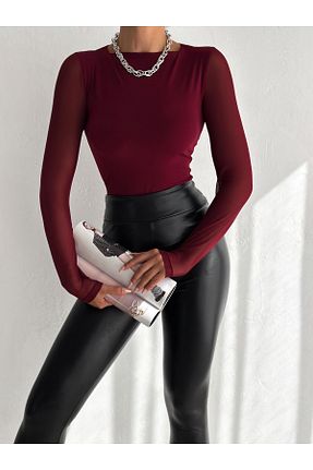 بلوز زرشکی زنانه ساده MODA - کد 868689997