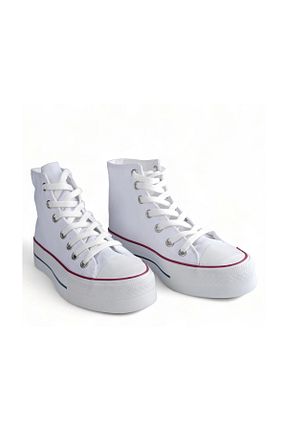 کفش اسنیکر سفید زنانه بند دار Melen Shoes - کد 682936965