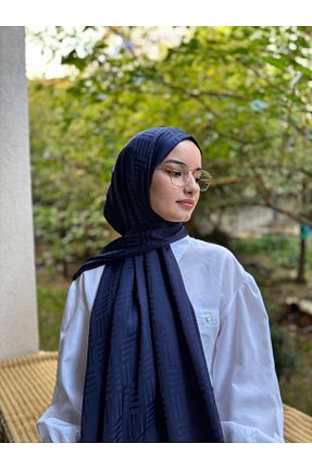 شال سرمه ای زنانه پنبه ای shalby - کد 864240525