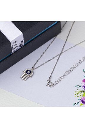 گردنبند نقره سرمه ای زنانه 925 عیار NAGISS - کد 844412511