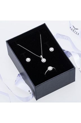 ست نقره سفید زنانه زیرکن NAGISS - کد 658479112