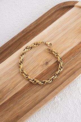 دستبند استیل (فولاد) طلائی زنانه استیل ضد زنگ ByFlorya Jewelry - کد 852228489