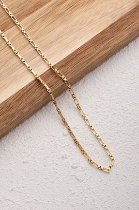گردنبند استیل ( فولاد ) طلائی زنانه استیل ضد زنگ ByFlorya Jewelry - کد 861388647
