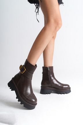 بوت / نیم بوت قهوه ای زنانه چرم مصنوعی Capone Outfitters - کد 857541924