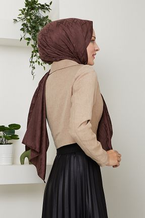 شال قهوه ای زنانه پنبه پلی استر Golden Rose - کد 864390112