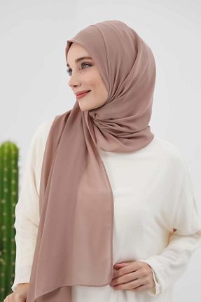 شال قهوه ای زنانه شیفون Aisha