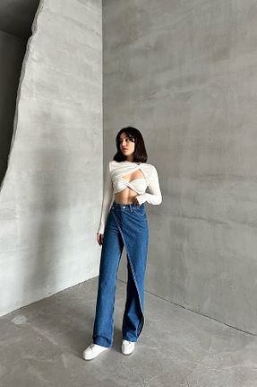 شلوار جین آبی زنانه پاچه پهن XRAY JEANS - کد 864413083