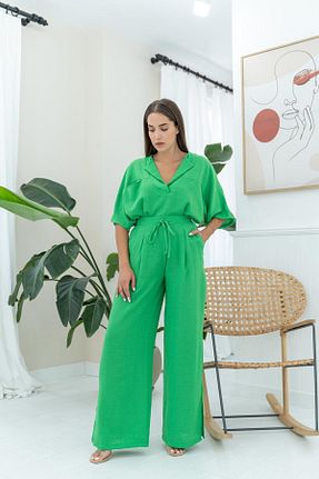 ست بالاتنه و پائین تنه سبز زنانه بافتنی Elbee Fashion Woman - کد 353603002