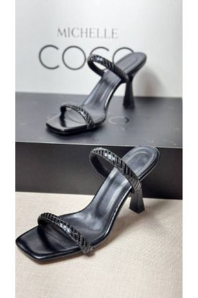 کفش پاشنه بلند کلاسیک مشکی زنانه چرم Michelle COCO - کد 864425685