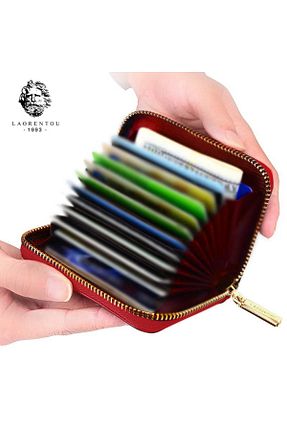 کیف پول قرمز زنانه ابعاد کوچک Laorentou - کد 864443649