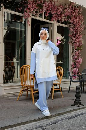 ست بالاتنه و پائین تنه حجاب طوسی زنانه Straight Pieef - کد 864433368
