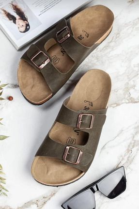 دمپائی سبز زنانه چرم مصنوعی neon shoes - کد 270549546